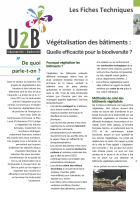 Visuel 1ère page fiche U2B "Végétalisation des bâtiments : quelle efficacité pour la biodiversité"